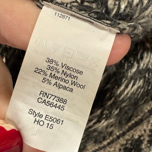 Madewell Sweater Womens Small Cowl Neck Merino Wool Alpaca Blend Houndstooth - Picture 6 of 8